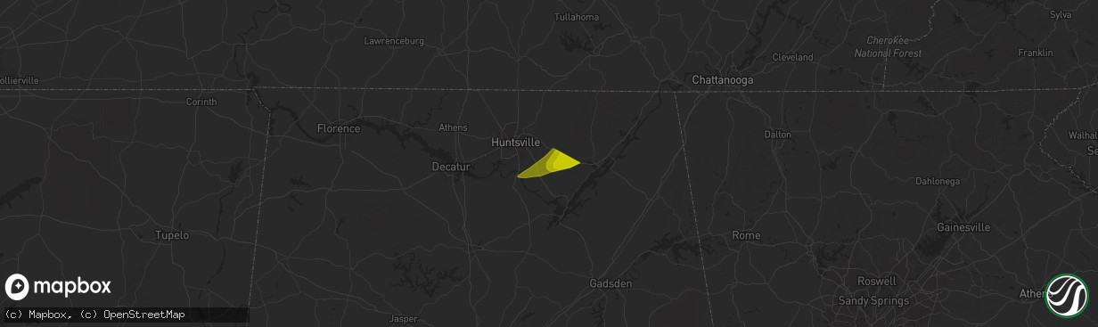 Hail map in Gurley, AL on June 19, 2023