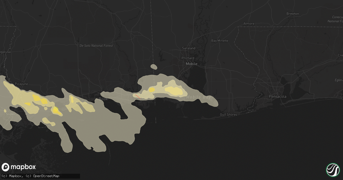 Hail map in Irvington, AL on June 19, 2023