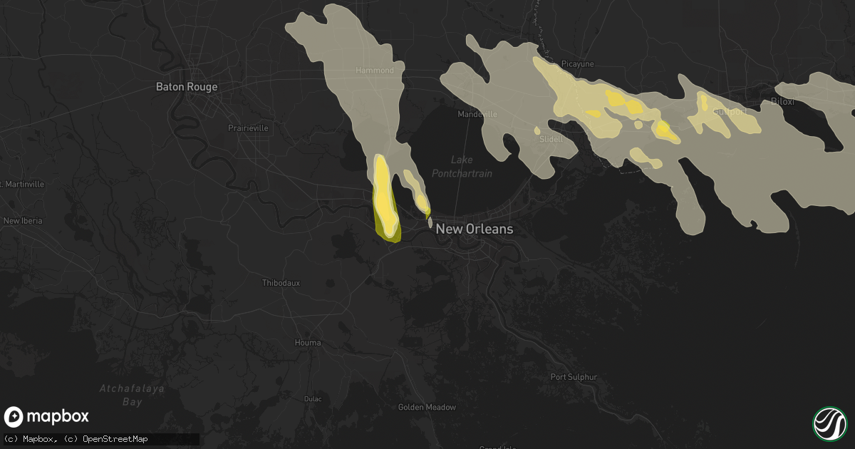 Hail map in Kenner, LA on June 19, 2023