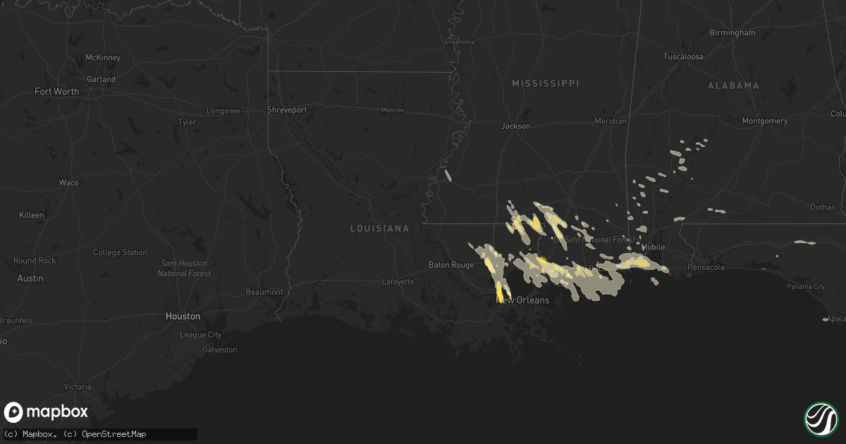 Hail map in Louisiana on June 19, 2023