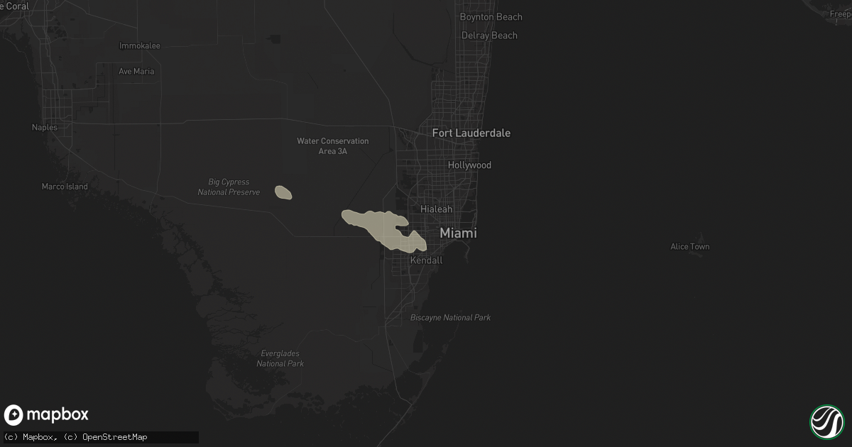 Hail map in Miami, FL on June 19, 2023