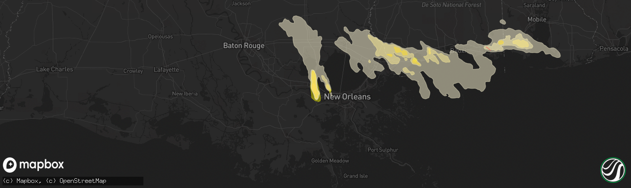 Hail map in Norco, LA on June 19, 2023