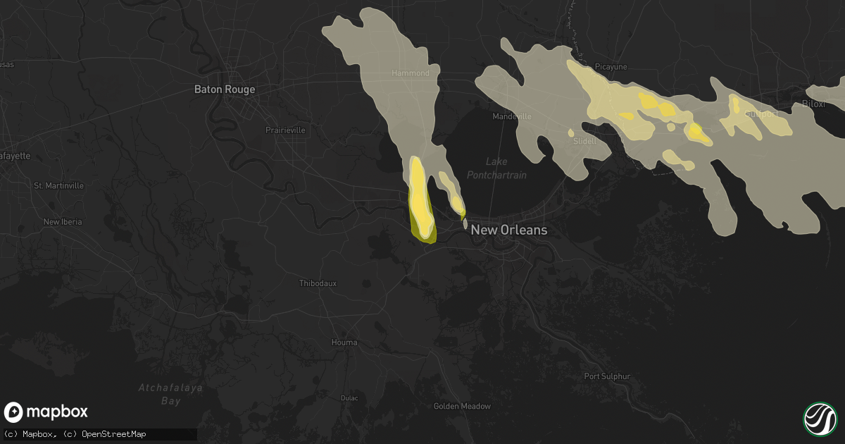 Hail map in Norco, LA on June 19, 2023