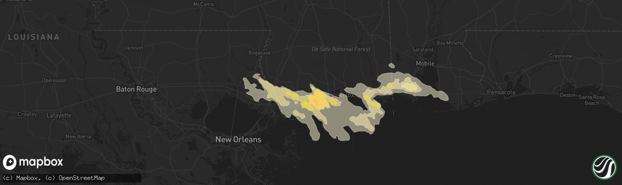 Hail map in Pass Christian, MS on June 19, 2023