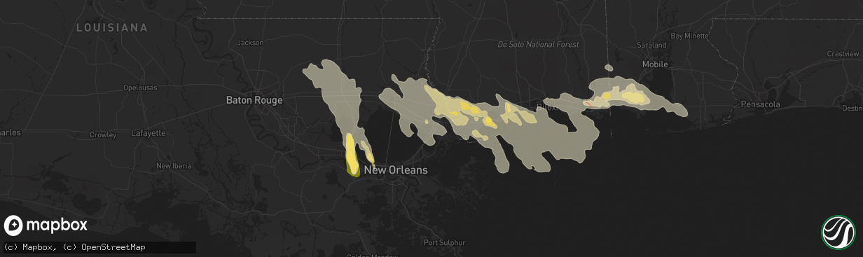 Hail map in Slidell, LA on June 19, 2023