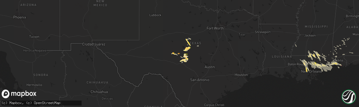 Hail map in Texas on June 19, 2023