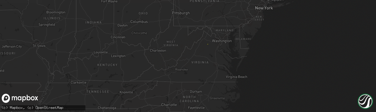 Hail map in Virginia on June 19, 2023