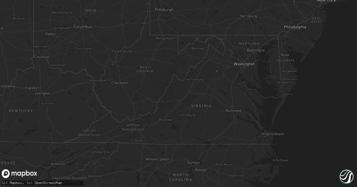 Hail map in Virginia on June 19, 2023