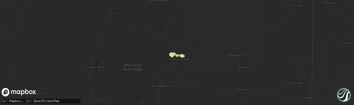 Hail map in Alto, NM on June 19, 2024