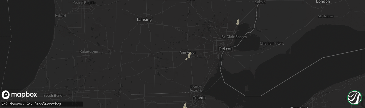 Hail map in Ann Arbor, MI on June 19, 2024