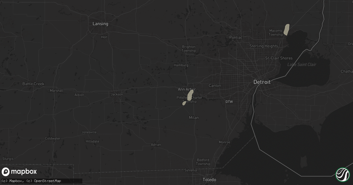 Hail map in Ann Arbor, MI on June 19, 2024