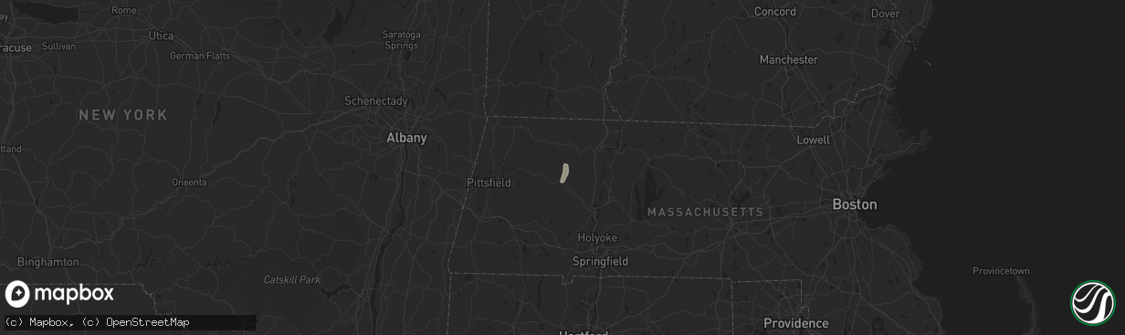 Hail map in Ashfield, MA on June 19, 2024