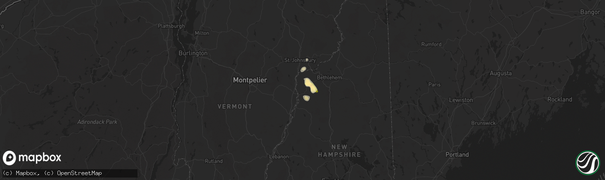 Hail map in Bath, NH on June 19, 2024