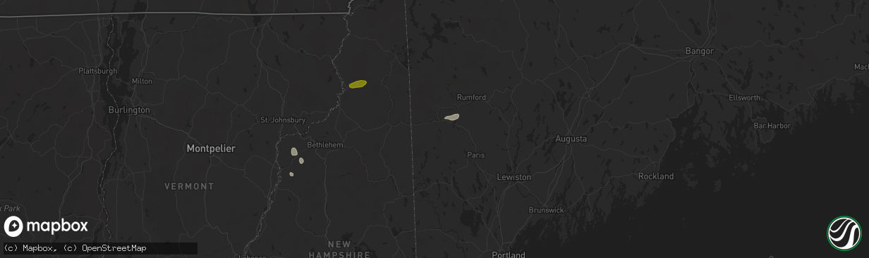 Hail map in Bethel, ME on June 19, 2024