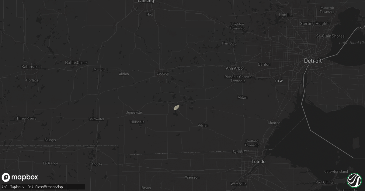 Hail map in Brooklyn, MI on June 19, 2024
