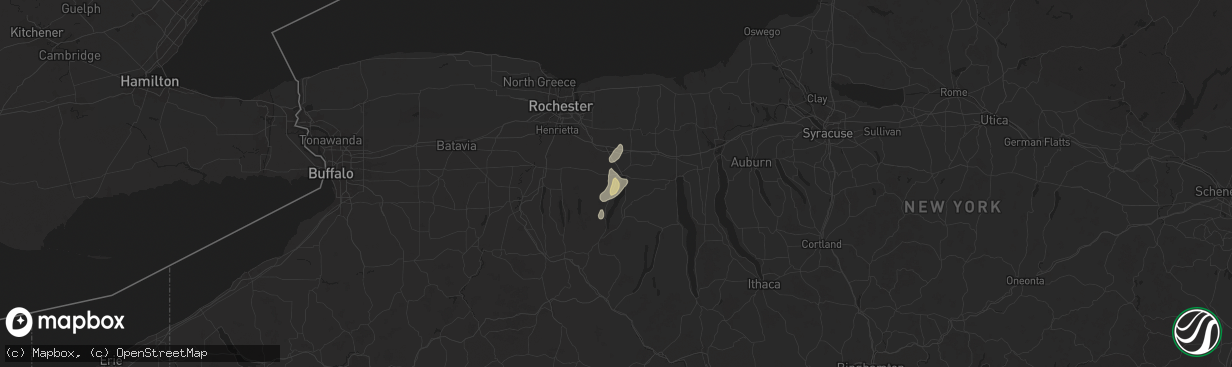 Hail map in Canandaigua, NY on June 19, 2024