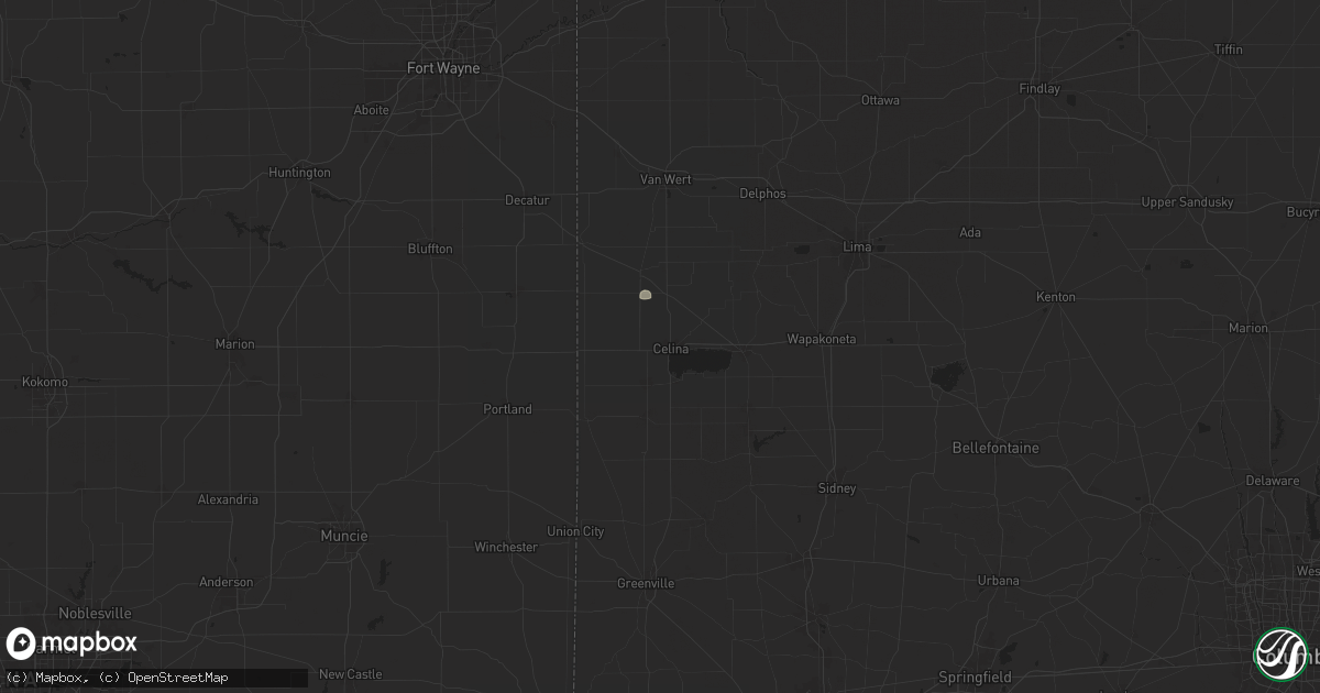 Hail map in Celina, OH on June 19, 2024
