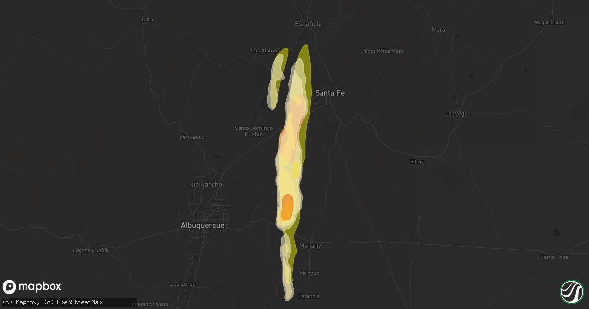 Hail map in Cerrillos, NM on June 19, 2024