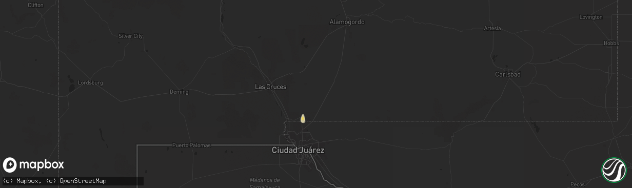 Hail map in Chaparral, NM on June 19, 2024