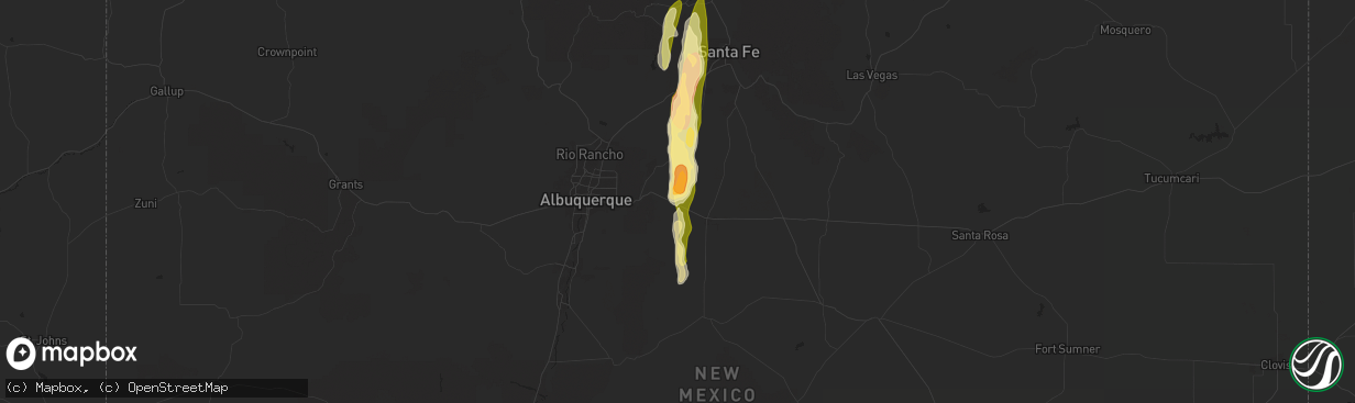 Hail map in Edgewood, NM on June 19, 2024