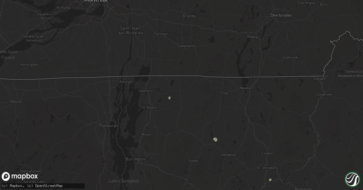 Hail map in Enosburg Falls, VT on June 19, 2024