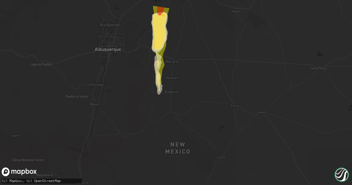 Hail map in Estancia, NM on June 19, 2024