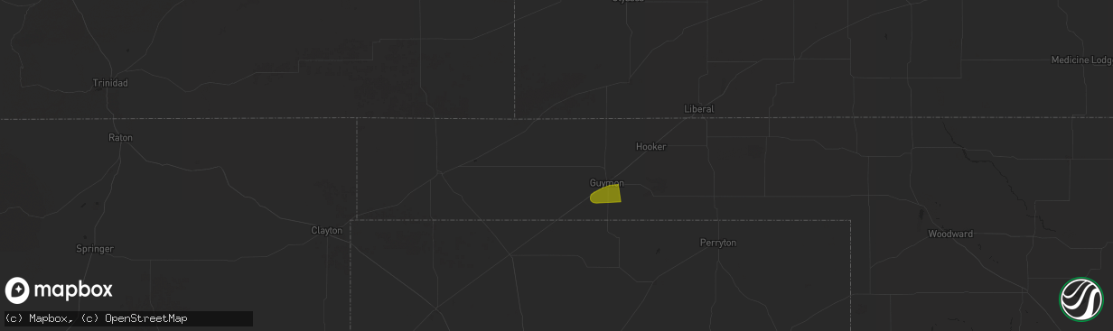 Hail map in Goodwell, OK on June 19, 2024