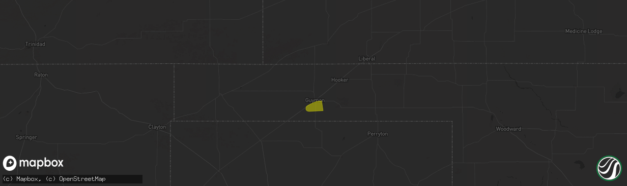 Hail map in Guymon, OK on June 19, 2024