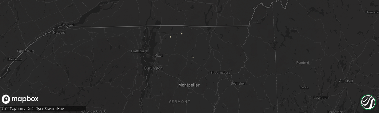 Hail map in Hyde Park, VT on June 19, 2024