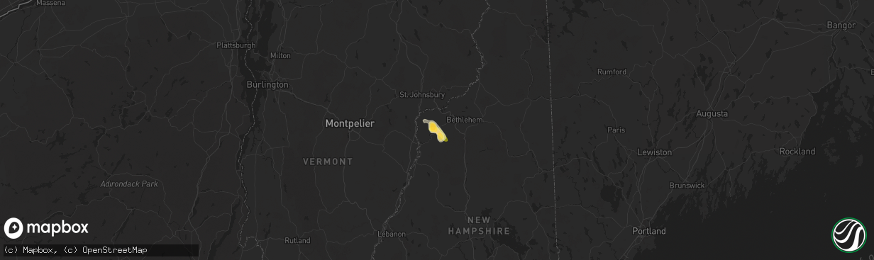 Hail map in Lisbon, NH on June 19, 2024