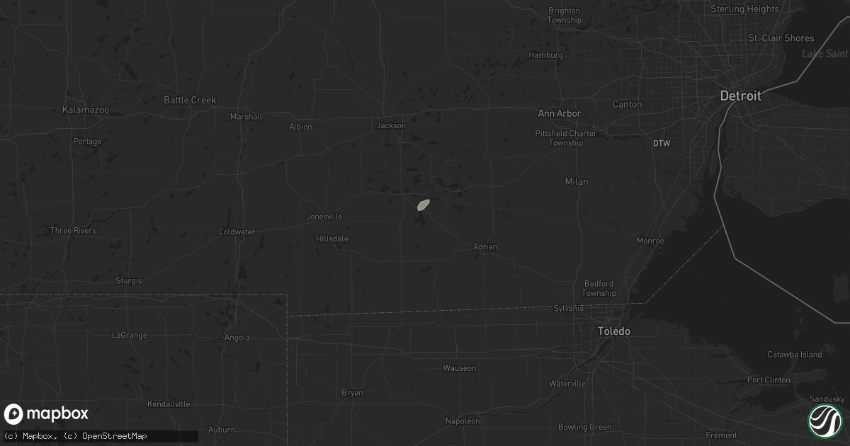 Hail map in Manitou Beach, MI on June 19, 2024