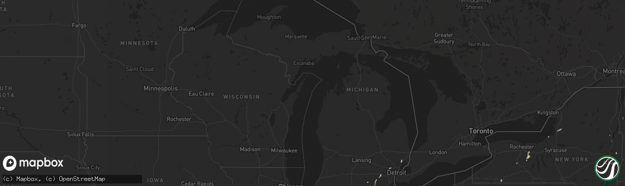 Hail map in Michigan on June 19, 2024