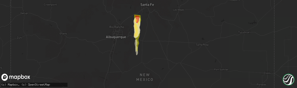 Hail map in Moriarty, NM on June 19, 2024