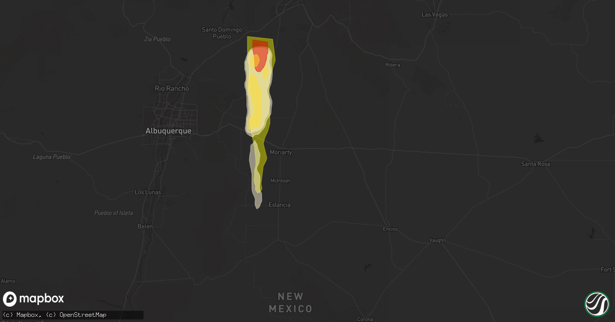 Hail map in Moriarty, NM on June 19, 2024