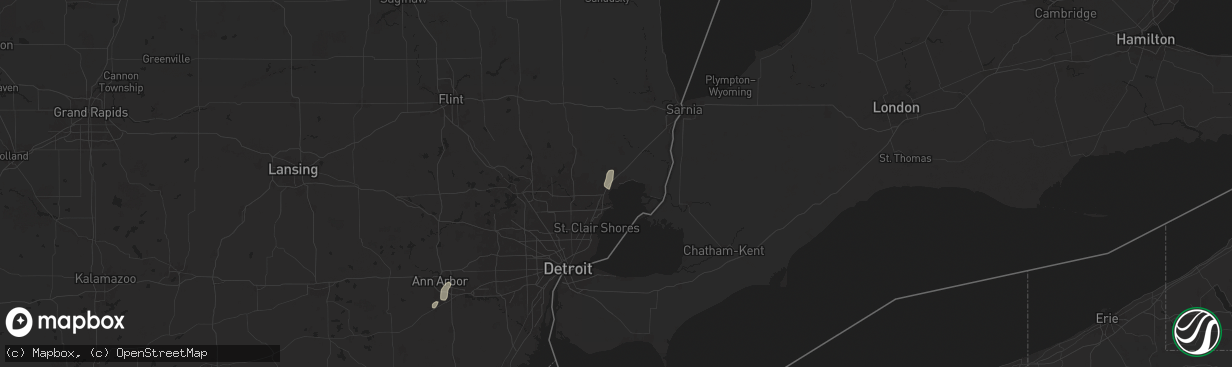 Hail map in New Baltimore, MI on June 19, 2024