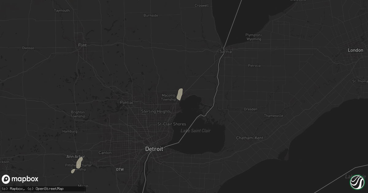 Hail map in New Baltimore, MI on June 19, 2024