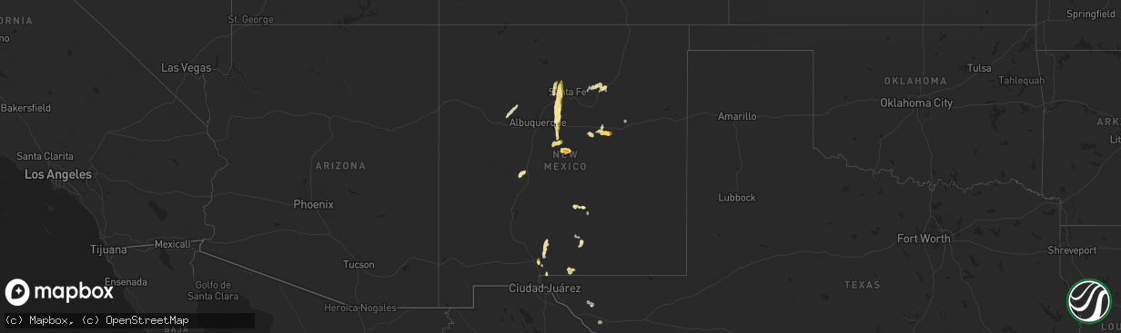 Hail map in New Mexico on June 19, 2024