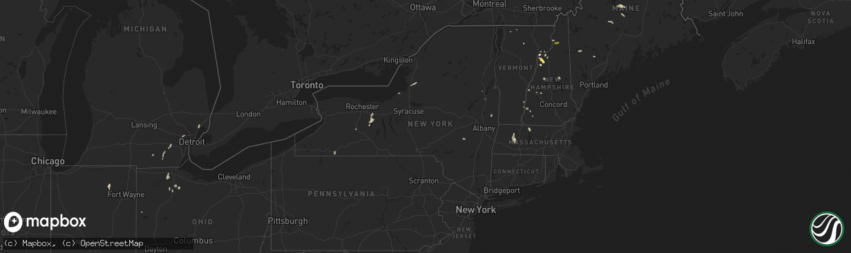 Hail map in New York on June 19, 2024