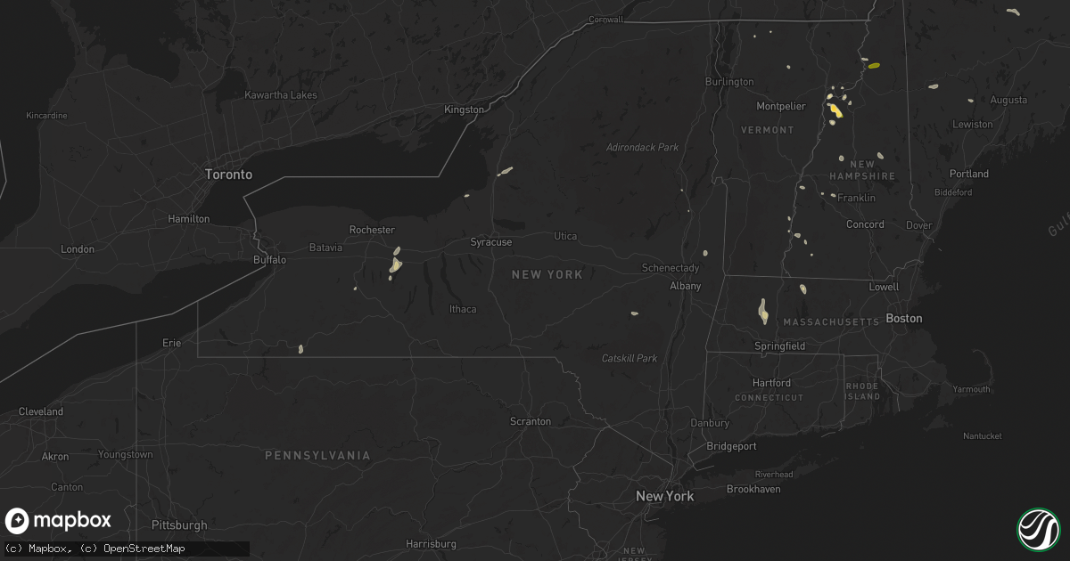 Hail map in New York on June 19, 2024