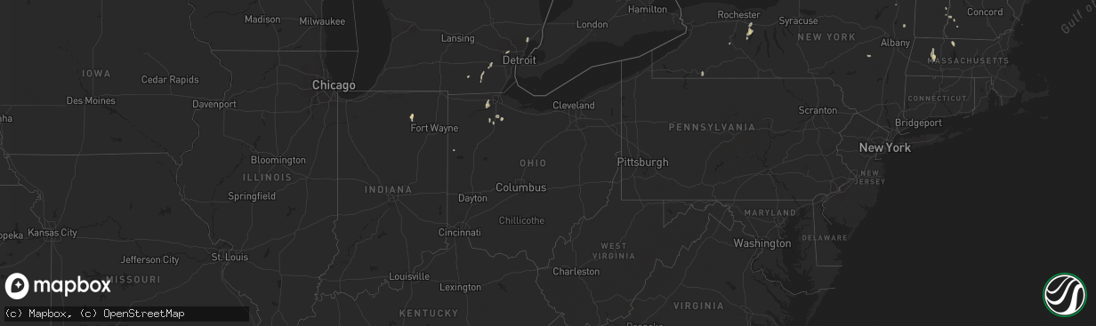 Hail map in Ohio on June 19, 2024