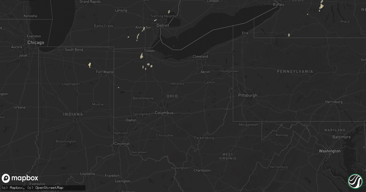 Hail map in Ohio on June 19, 2024