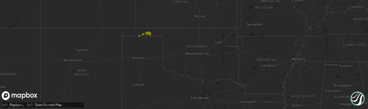 Hail map in Oklahoma on June 19, 2024