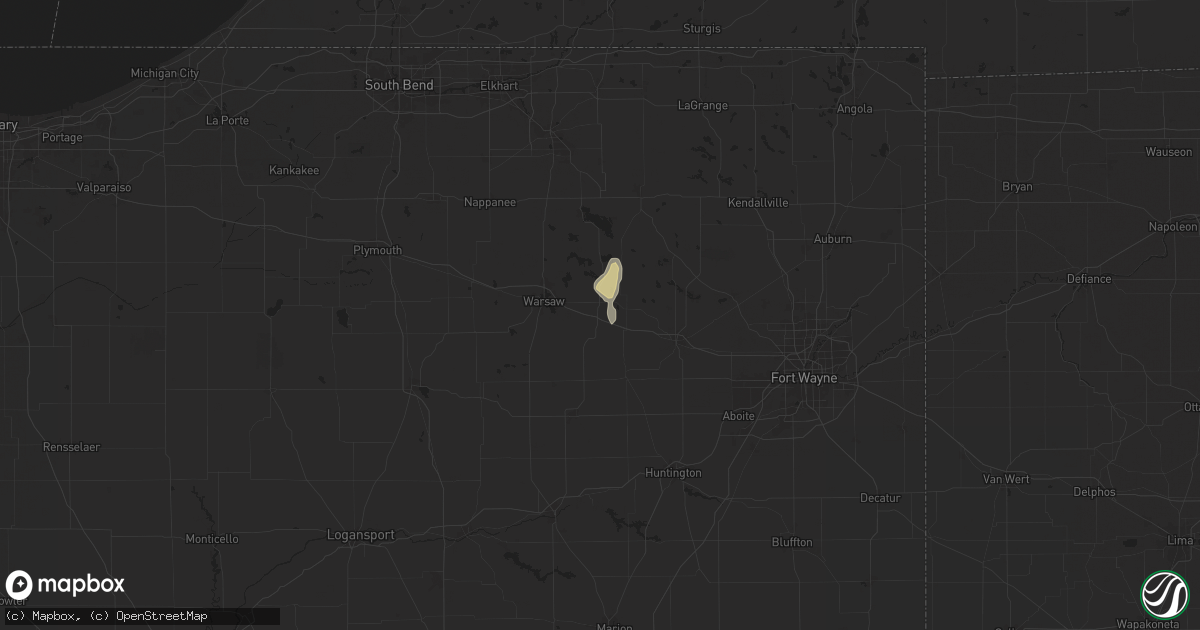 Hail map in Pierceton, IN on June 19, 2024
