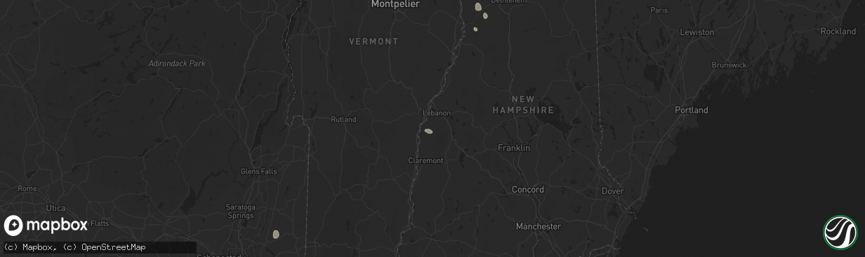 Hail map in Plainfield, NH on June 19, 2024