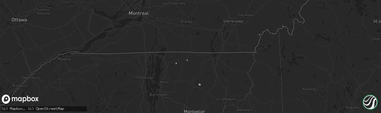 Hail map in Richford, VT on June 19, 2024