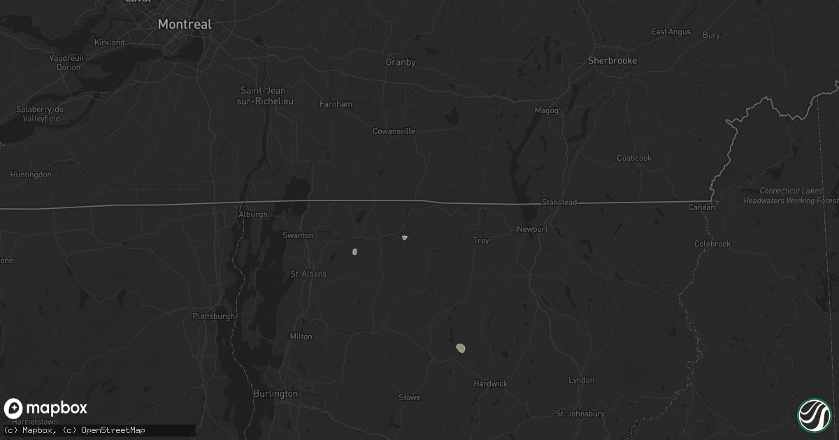 Hail map in Richford, VT on June 19, 2024