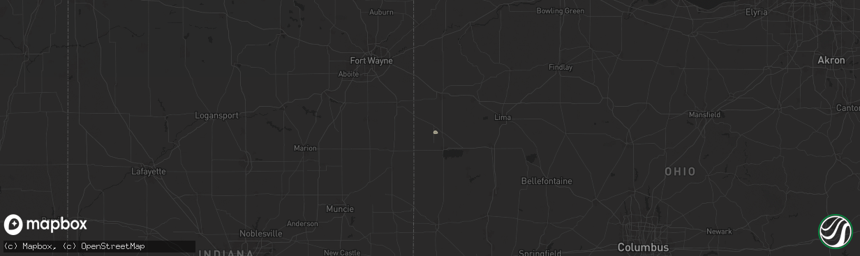 Hail map in Rockford, OH on June 19, 2024