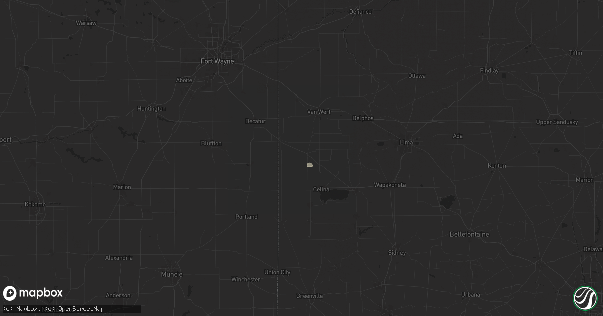 Hail map in Rockford, OH on June 19, 2024