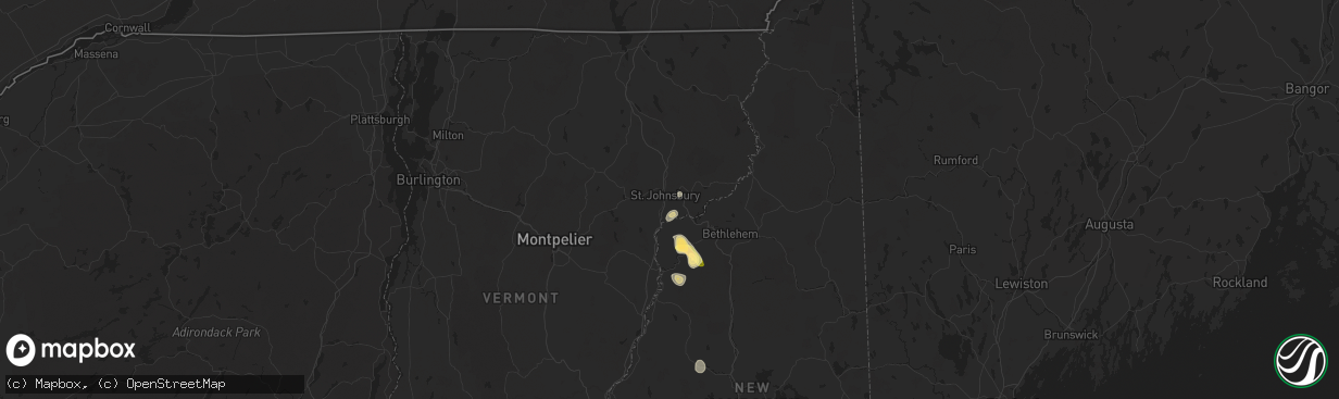 Hail map in Saint Johnsbury, VT on June 19, 2024