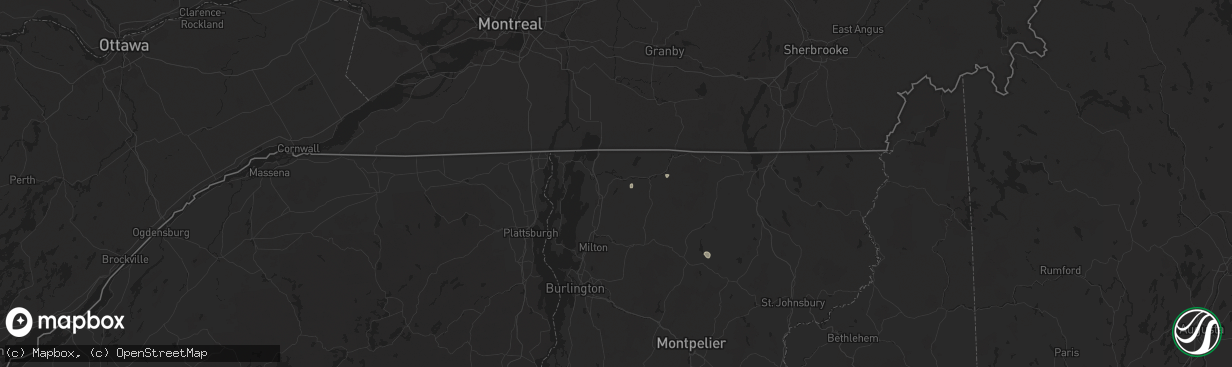 Hail map in Sheldon, VT on June 19, 2024